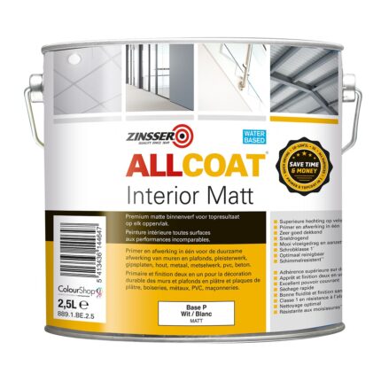 Zinsser AllCoat Interior Matt White 2.5 L